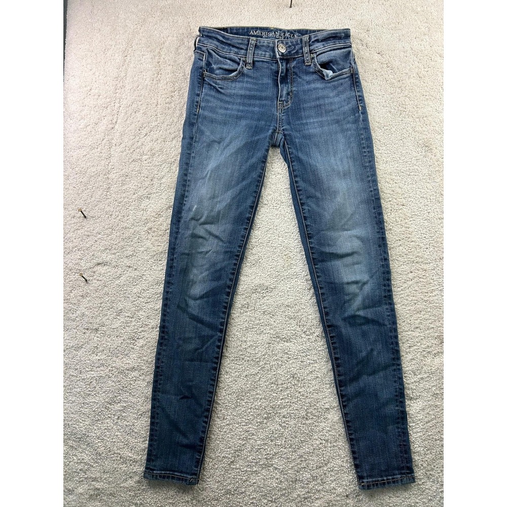 American Eagle‎ Jegging Jeans Womens 4 Regular Blue Super Stretch Skinny Denim